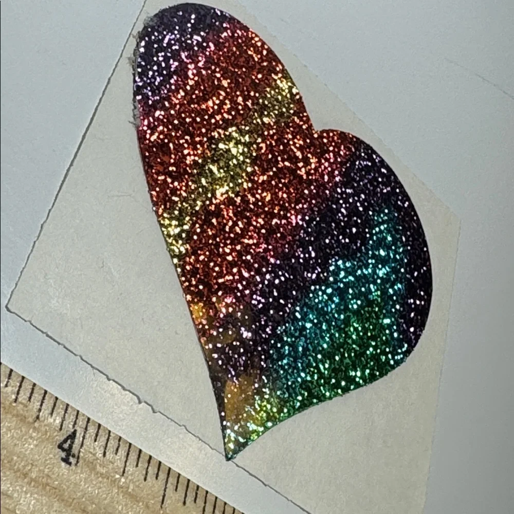 Vintage sandylion 3 inches rainbow heart glitter sticker - Picture 2 of 4
